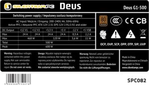 Zasilacz SilentiumPC Deus G1 500W 80+ bronze PSU 120mm (SPCZAS44422) 2