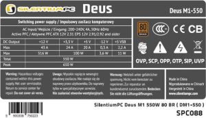Zasilacz SilentiumPC Deus M1 550W 80+ bronze PSU Modular (SPCZAS44424) 5