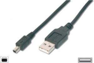 Kabel USB Digitus USB 2.0 mini (4pin) 1,8m czarny (AK-300107-018-S) 1