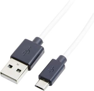 Kabel USB LogiLink USB-A - microUSB Biały (CU0063) 1