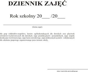 Typograf Dziennik zajęć pozalekcyjnych A4 MEN I/6 (02190) 1