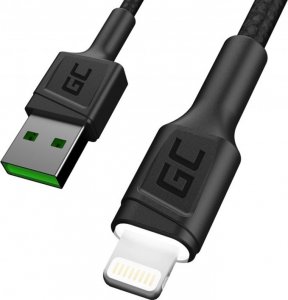 Kabel USB Green Cell USB-A - Lightning 1.2 m Czarny (KABGC05) 1