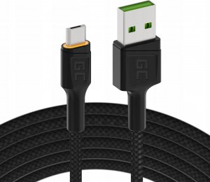 Kabel USB Green Cell USB-A - microUSB 1.2 m Czarny (KABGC04) 1