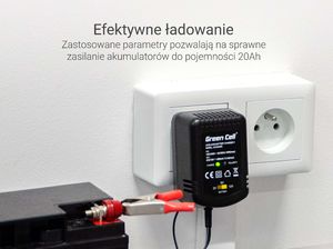 Green Cell Ładowarka, Prostownik Green Cell do akumulatorów 2V / 6V / 12V (0.6A) 3
