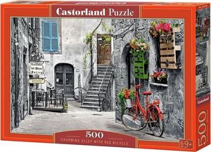 Castorland Puzzle 500 Uroczy zaułek z czerwonym rowerem 1