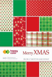 Happy Color Blok Effect Merry Christmas 10 arkuszy, 5 wzorów 1
