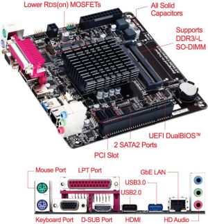 Płyta główna Gigabyte GA-J1800N-D2P, J1800, DualDDR3/L-1333, HDMI, SATA2, mITX (GA-J1800N-D2P) 4