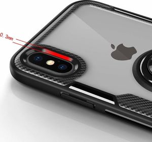 Etui Pancerne Clear Carbon Ring IPHONE XS MAX czarne uniwersalny 2
