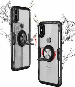 Etui Pancerne Clear Carbon Ring IPHONE XS MAX czarne uniwersalny 4