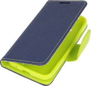 Etui portfel Fancy HUAWEI Y6 2019 granatowo-limonkowe uniwersalny 2