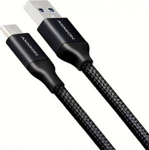 Kabel USB Axagon BUCM3-AM20B, SUPERSPEED kabel USB-C <-> USB-A 3.2 Gen 1, 2m, 3A, nylonowy oplot, czarny 1