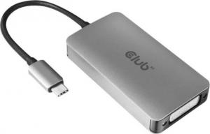 Adapter USB Club 3D USB-C - DVI Srebrny  (CAC-1510) 1