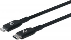 Kabel USB Manhattan USB-C - Lightning 0.5 m Czarny (394192) 1