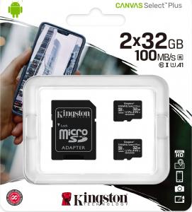 Karta Kingston Canvas Select Plus MicroSDHC 32 GB + 32 GB Class 10 UHS-I/U1 A1 V10 (SDCS2/32GB-2P1A) 4