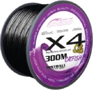 Mistrall Plecionka Shiro Silk Braided Line X4 0,70mm Black catfish 300m ZM-3481070 1