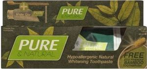 White Glo Zestaw Pure&Natural pasta do zębów 85ml + bambusowa szczoteczka 1