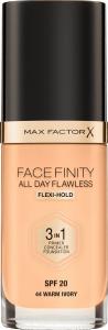 MAX FACTOR Facefinity All Day Flawless 3in1 Foundation SPF20 44 Warm Ivory 30ml 1