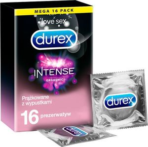 Durex  DUREX_Intense Orgasmic prążkowane prezerwatywy z wypustkami i żelem stymulującym 16szt 1
