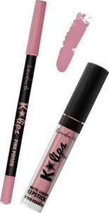 Lovely LOVELY_K'Lips Matte Liquid Lipstick Lip Liner zestaw do wykonywania makijażu ust 2 Pink Posion 1