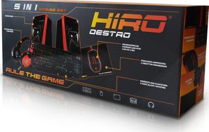 Klawiatura + mysz Hiro Zestaw dla graczy HIRO DESTRO 5 w 1 Klawiatura, Mysz, Słuchawki, Podkładka, Głośniki 14