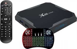 Odtwarzacz multimedialny Smart Tv Box X96 Max 4/64GB LCD + Klawiatura 1