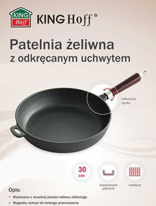 Patelnia KingHoff Żeliwna 30cm 4