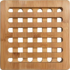 KingHoff ZESTAW KWADRATOWYCH PODSTAWEK Z BAMBUSA 20cm KINGHOFF [KH-1216] 2