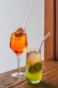 Vialli Design SŁOMKI SZKLANE TRANSPARENT ZAKRZYWIONE 23cm ZESTAW 6 SZTUK ZE SZCZOTECZKĄ 26629 VIALLI DESIGN 4