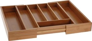 Excellent Houseware Organizer na sztućce rozsuwany bambusowy 2