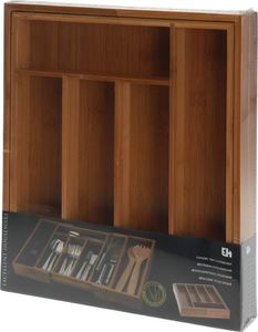 Excellent Houseware Organizer na sztućce rozsuwany bambusowy 4