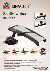 KingHoff SZATKOWNICA DO WARZYW MANDOLINA KINGHOFF [KH-1112] 2
