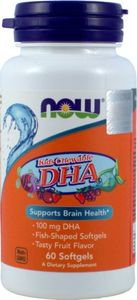 NOW NOW_Kids Chewable DHA 100mg suplement diety dla dzieci 60 kapsułek do żucia 1