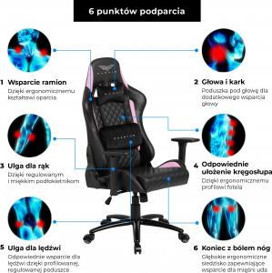 Fotel Gamvis Phantom Damski Czarno-różowy 13