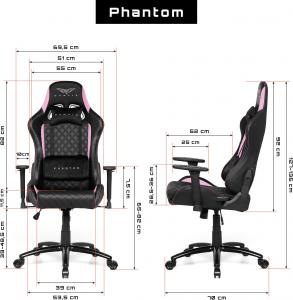 Fotel Gamvis Phantom Damski Czarno-różowy 15