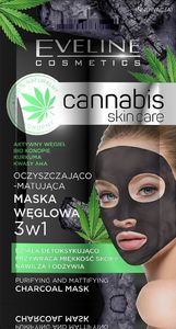 Eveline Cannabis Skin Care Maska węglowa 3w1 7 ml 1