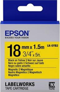 Epson Epson Epson Label Cartridge Magnetic LK-5YB2 Black/Yellow 18mm (1.5m) 1