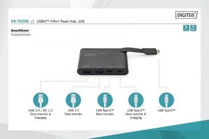 HUB USB Digitus 2x USB-C  + 2x USB-A 3.1 Gen1 (DA-70256) 4