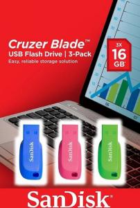 Pendrive SanDisk Cruzer Blade (3 sztuki), 16 GB (SDCZ50C-016G-B46T) 2