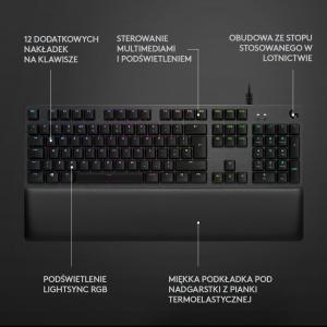 Klawiatura Logitech G513 Carbon GX Blue (920-008934) 6