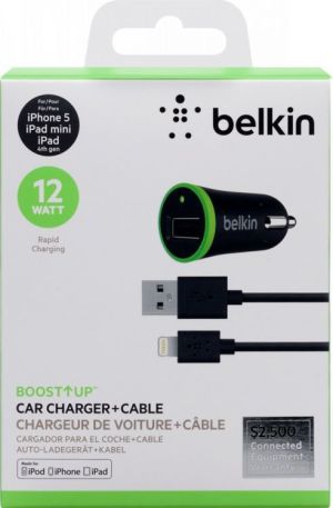 Ładowarka Belkin F8J121bt04-BLK do iPad 2.4A z kablem Lightning Czarna 1