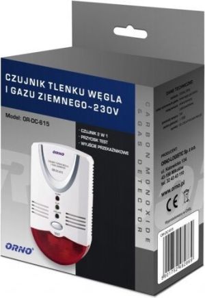 Orno Czujnik 2w1 tlenku węgla i gazu ziemnego (OR-DC-615) 2