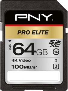 Karta PNY Pro Elite SDXC 64 GB Class 10 UHS-I/U3  (P-SD64GU3100PRO-GE) 1