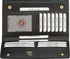 KORUMA Damski czarny portfel antyRFID - Koruma (KUK-38PBL) Uniwersalny 5