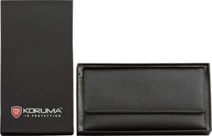 KORUMA Damski czarny portfel antyRFID - Koruma (KUK-38PBL) Uniwersalny 6