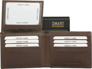 KORUMA Brązowy portfel antyRFID - SMART RFID BLOCK (SM-903HBR) Uniwersalny 1