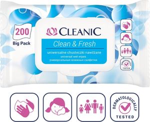 Cleanic Clean&Fresh Chusteczki Odświeżające 200 sztuk 1