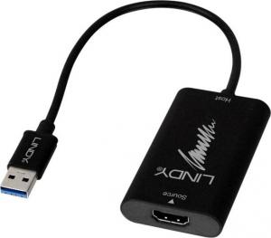 Adapter USB Lindy 43235 USB - HDMI Czarny  (43235) 1