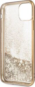Guess Guess GUHCN58PEOLGGO iPhone 11 Pro złoty/gold hard case 4G Peony Liquid Glitter 4