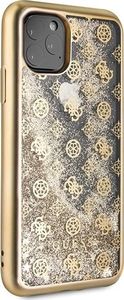 Guess Guess GUHCN58PEOLGGO iPhone 11 Pro złoty/gold hard case 4G Peony Liquid Glitter 5
