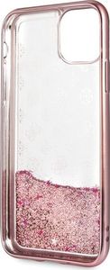 Guess Guess GUHCN58PEOLGPI iPhone 11 Pro różowo-złoty/rose-gold hard case 4G Peony Liquid Glitter 4